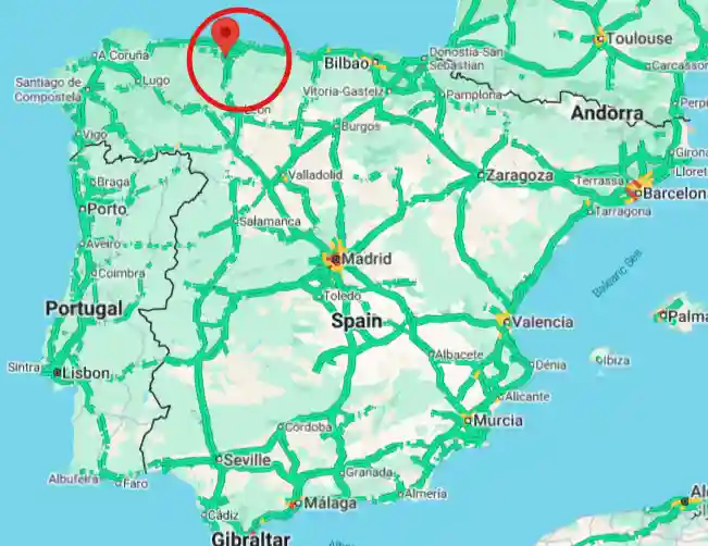 Španělsko oviedo mapa